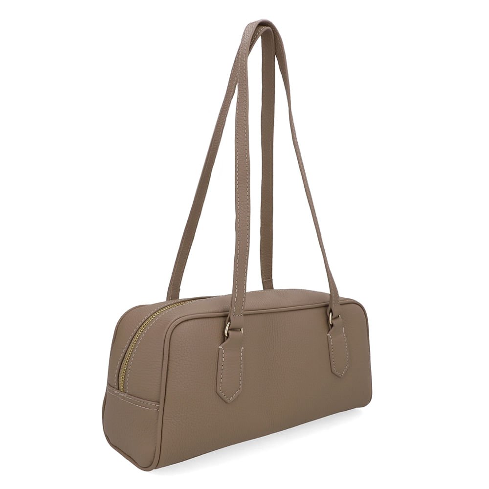 Bolsa Baguete Couro Croco Camurça Marrom Marrom 2