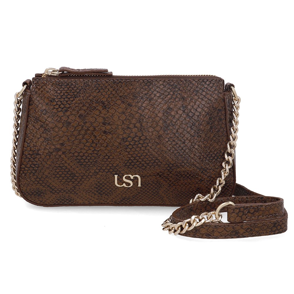 Bolsa Tiracolo Snake Marrom