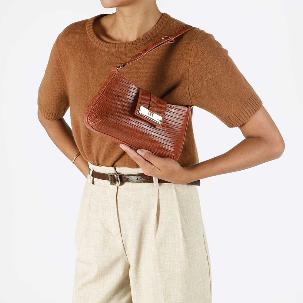 Bolsa Tiracolo Couro Marrom Marrom 4