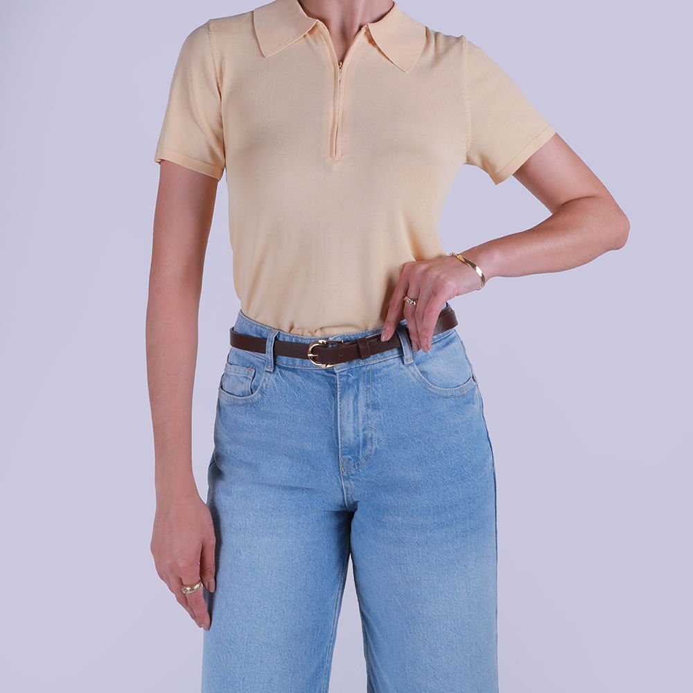 Cinto Couro Marrom Casual Marrom 5