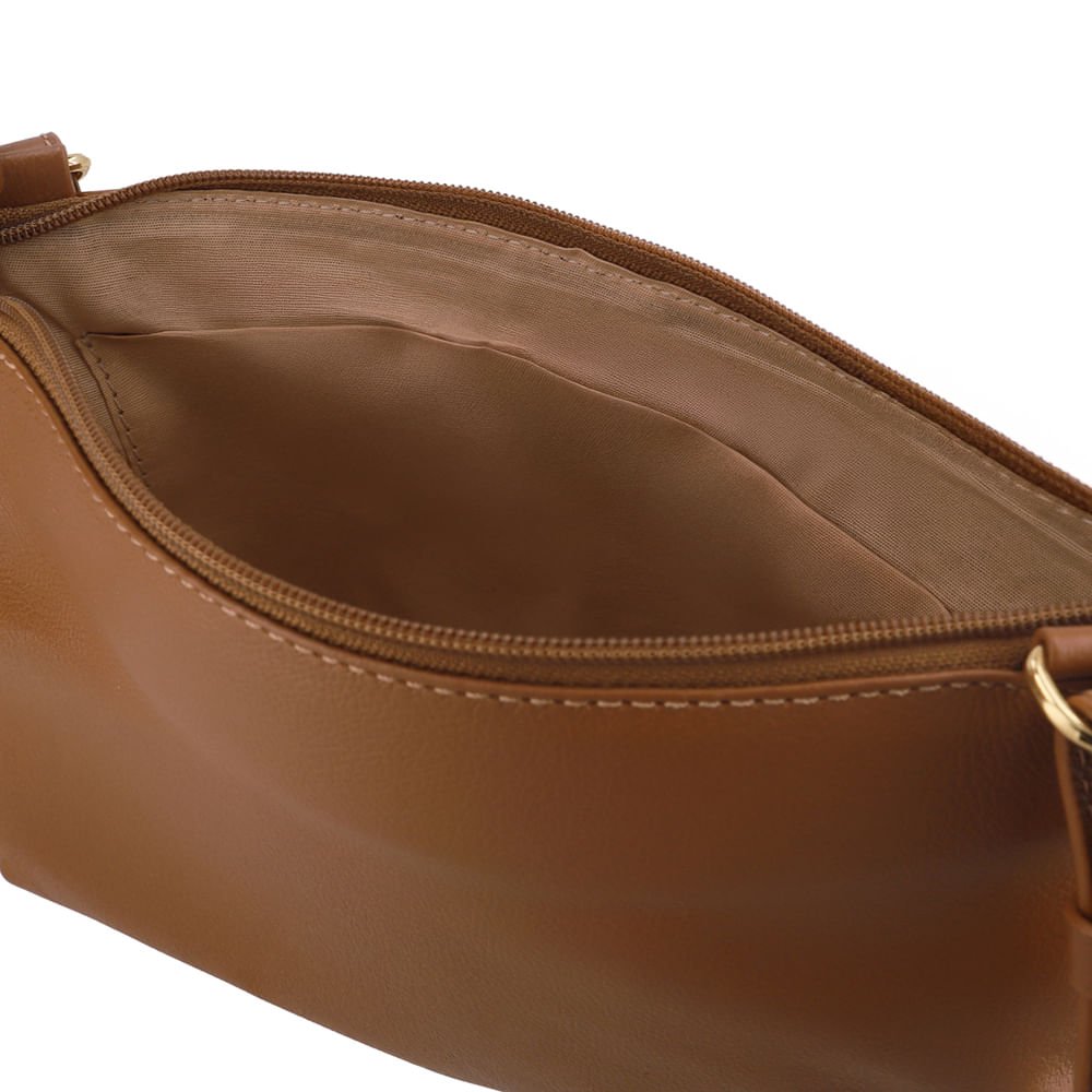 Bolsa Tiracolo Couro Marrom Canela Alça Trançada Marrom 4