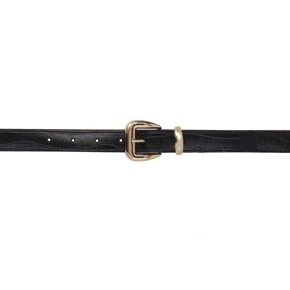 Cinto Couro Croco Preto Preto 4