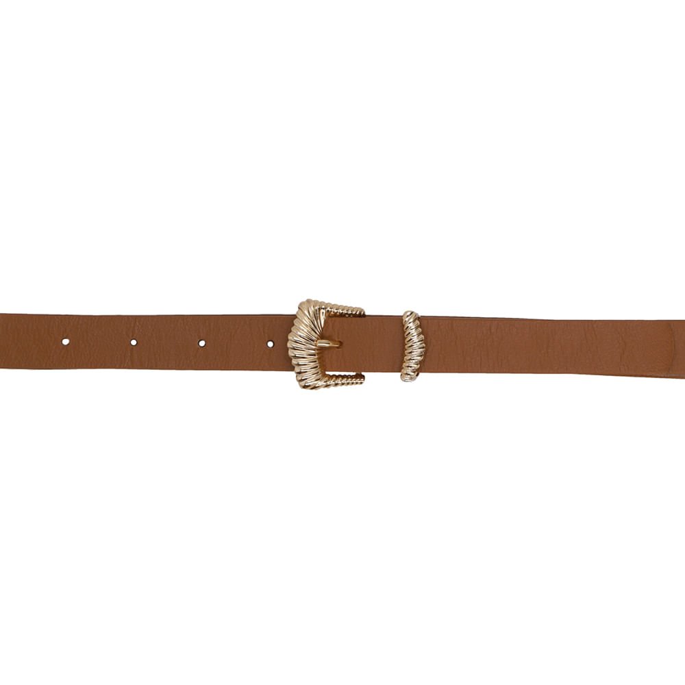 Cinto Couro Marrom Fivela Detalhada Marrom 4