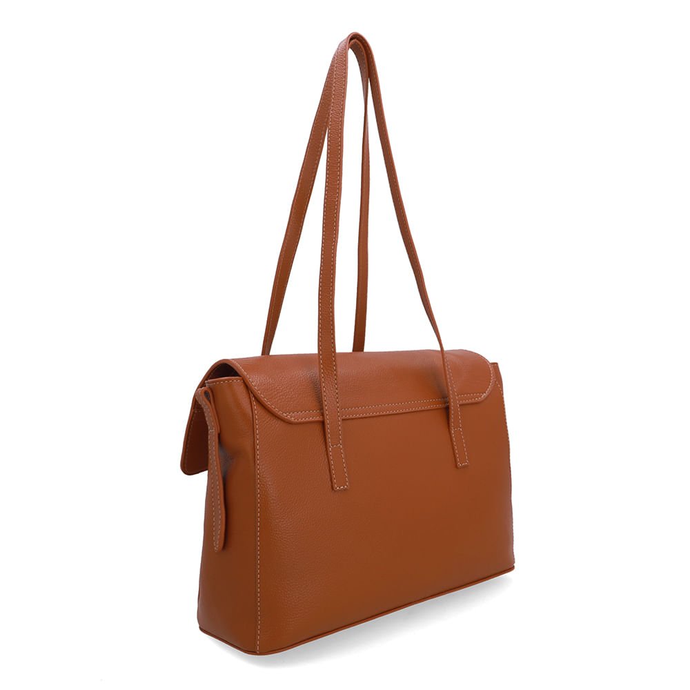 Bolsa Shopper Couro Marrom Marrom 2