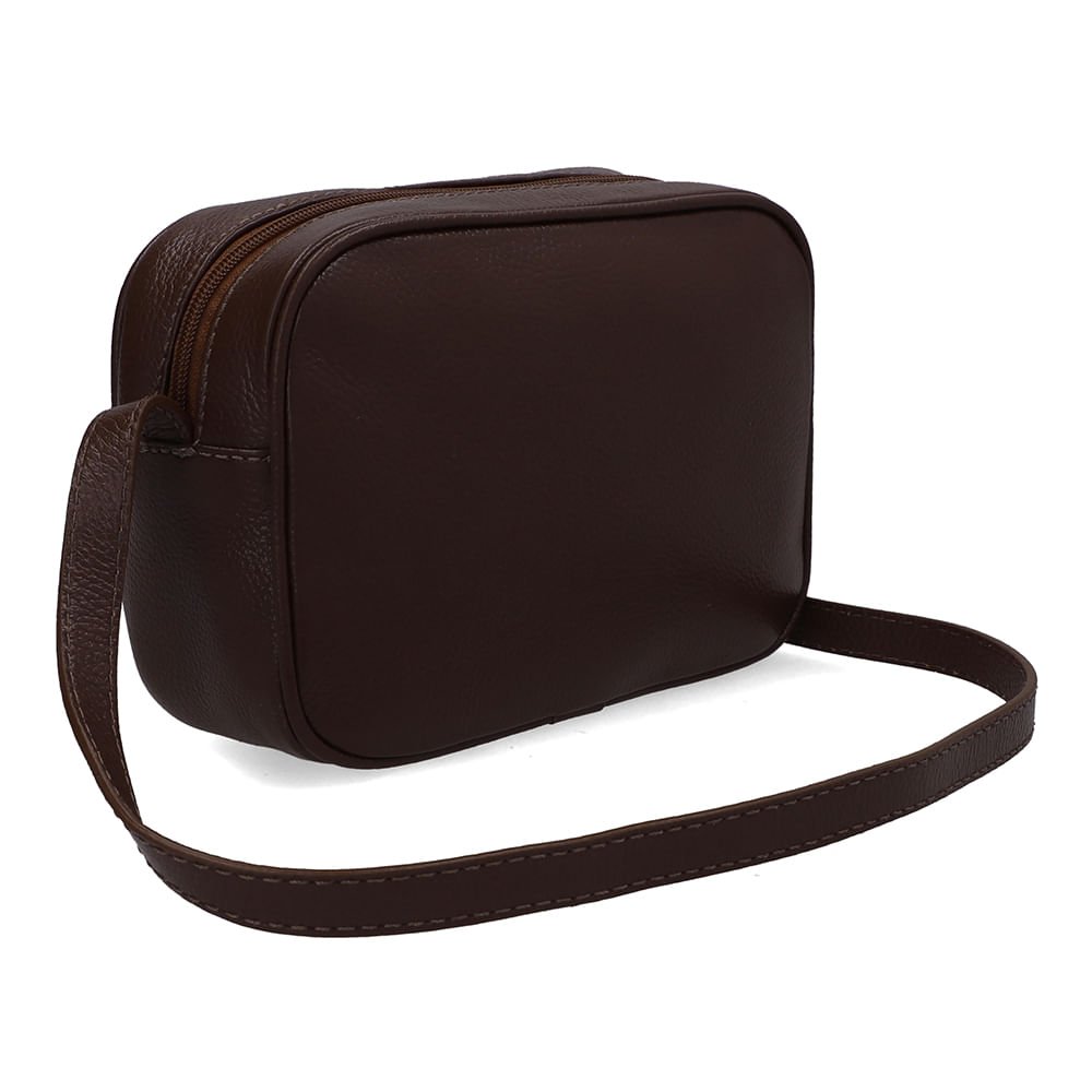 Bolsa Tiracolo Couro Marrom Recorte Marrom 2