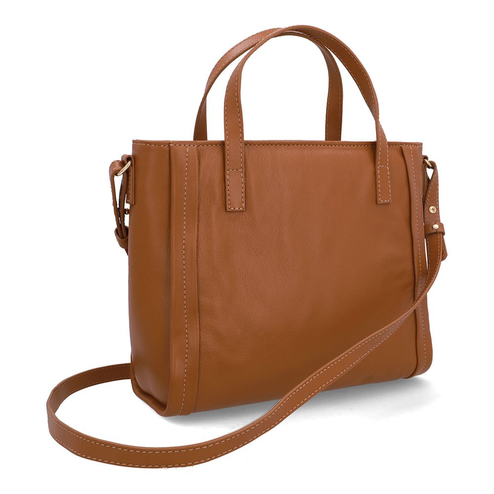 Bolsa Tote Couro Marrom Detalhe Fivela Marrom 2