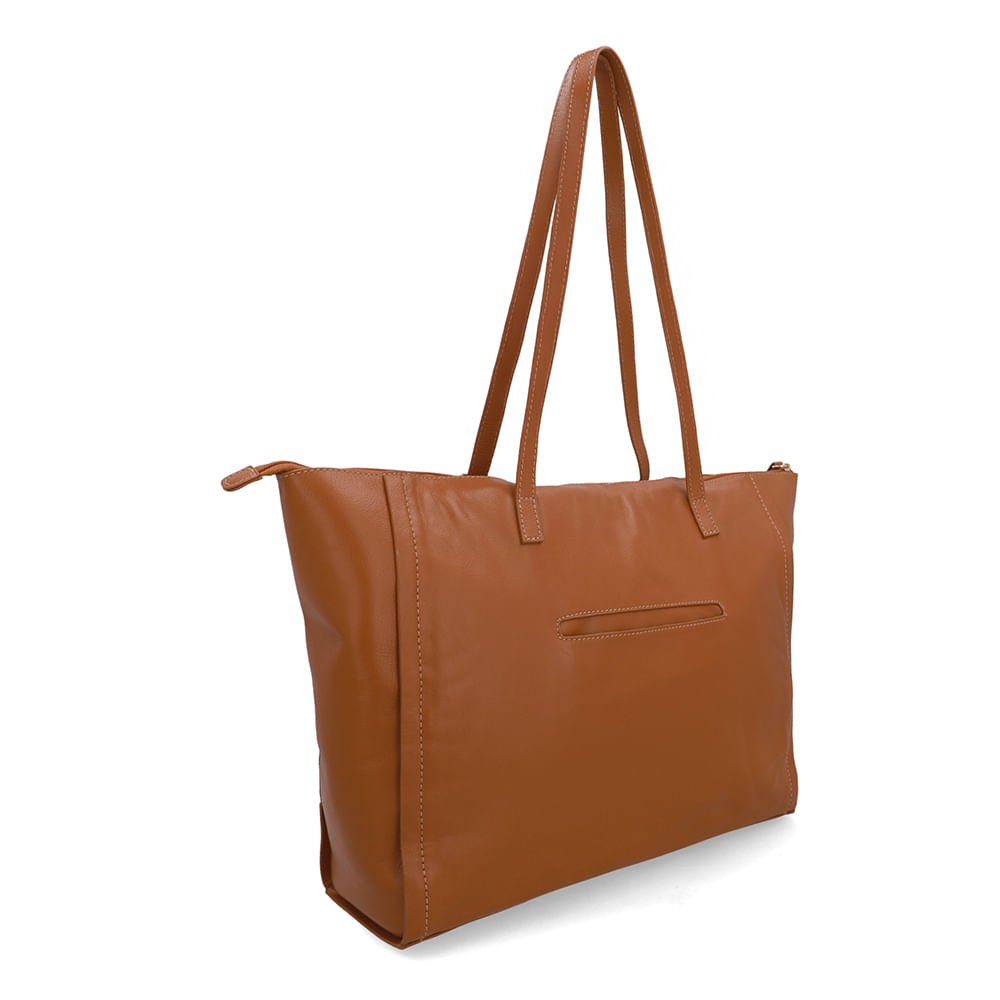 Bolsa Shopper Couro Marrom Marrom 2