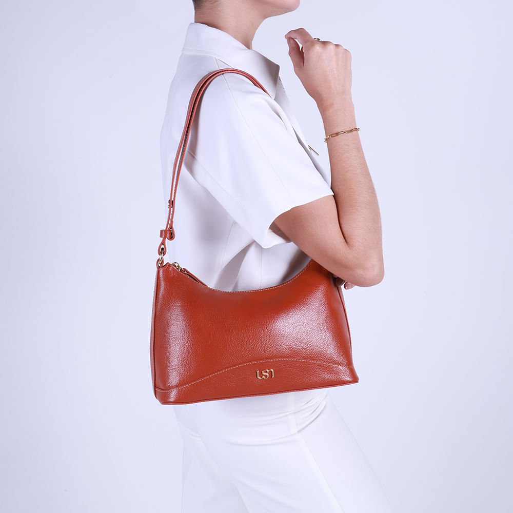 Bolsa Hobo Couro Marrom Marrom 5