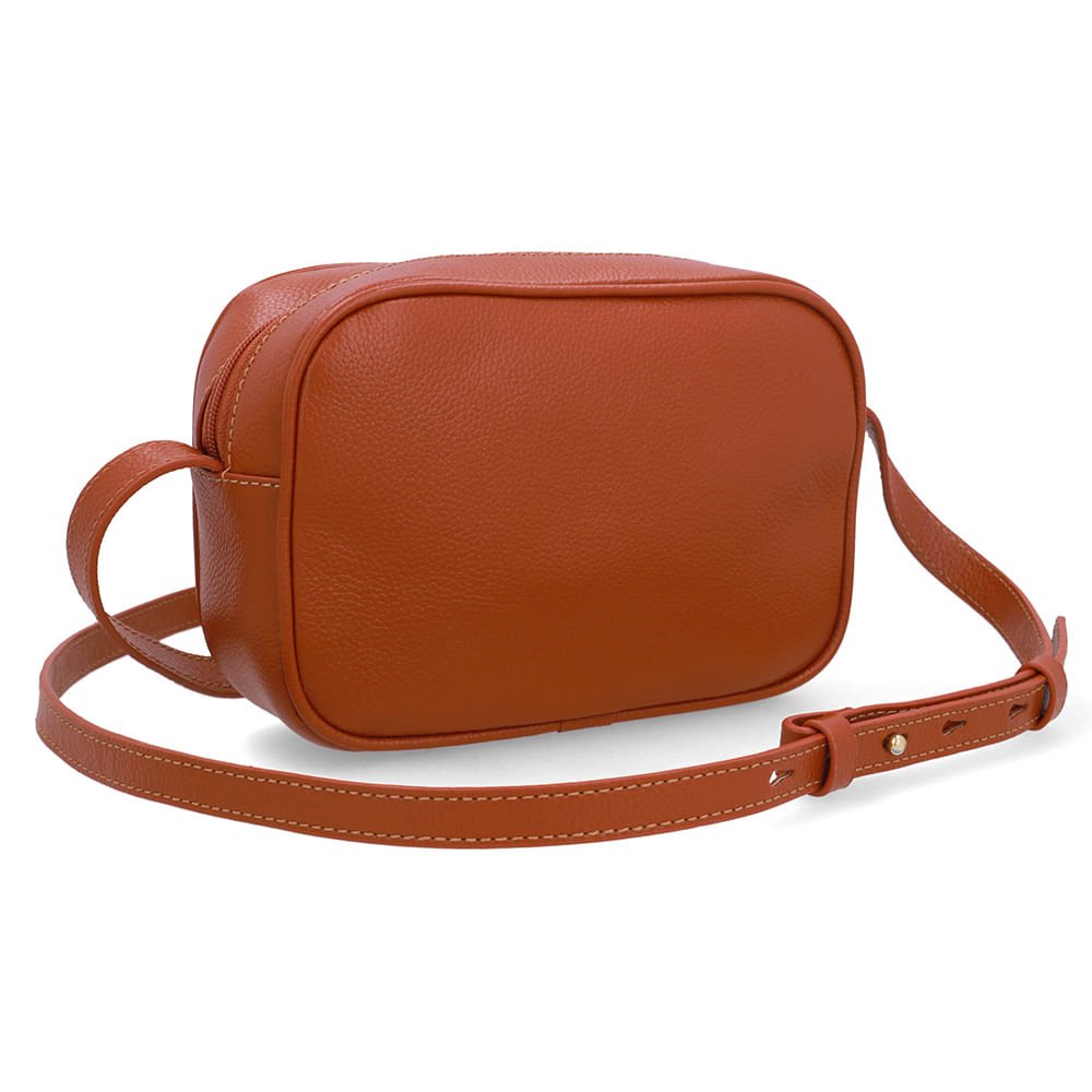 Bolsa Tiracolo Couro Marrom Recorte Marrom 2