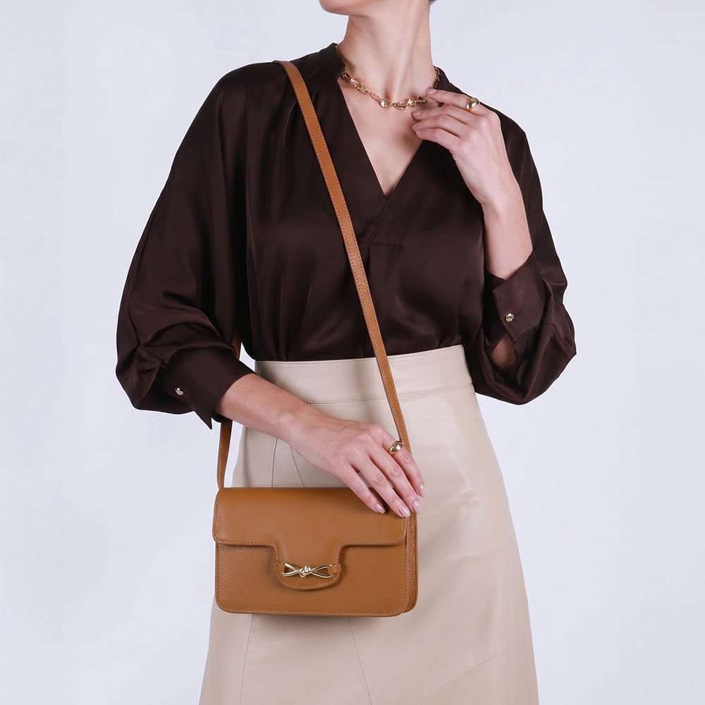 Bolsa Clutch Couro Marrom Top Marrom 4