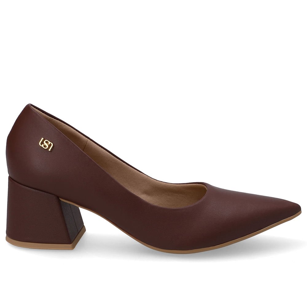 Scarpin Vermelho Bico Fino Couro