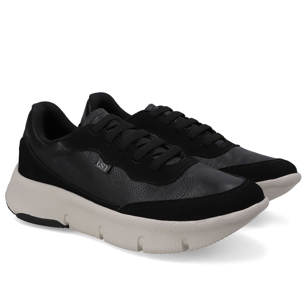 Tênis Casual Preto Couro Preto 2