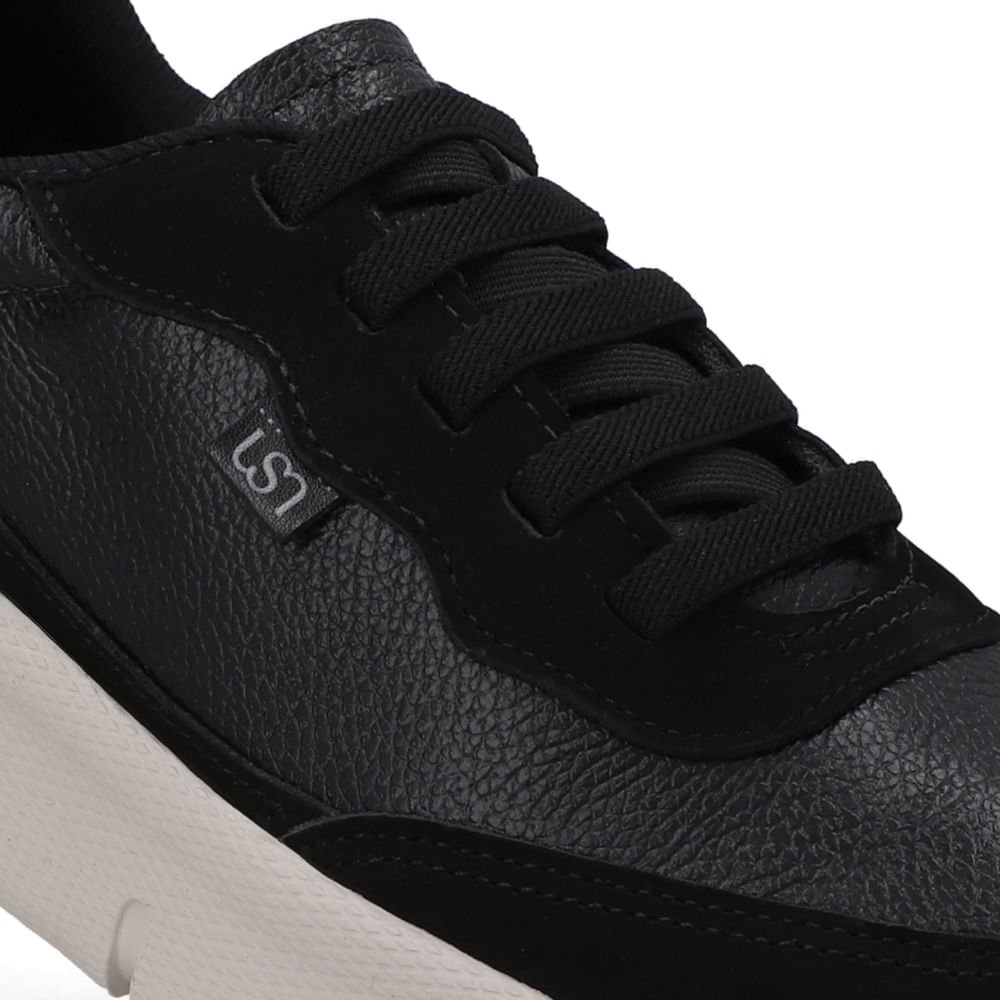 Tênis Casual Preto Couro Preto 4