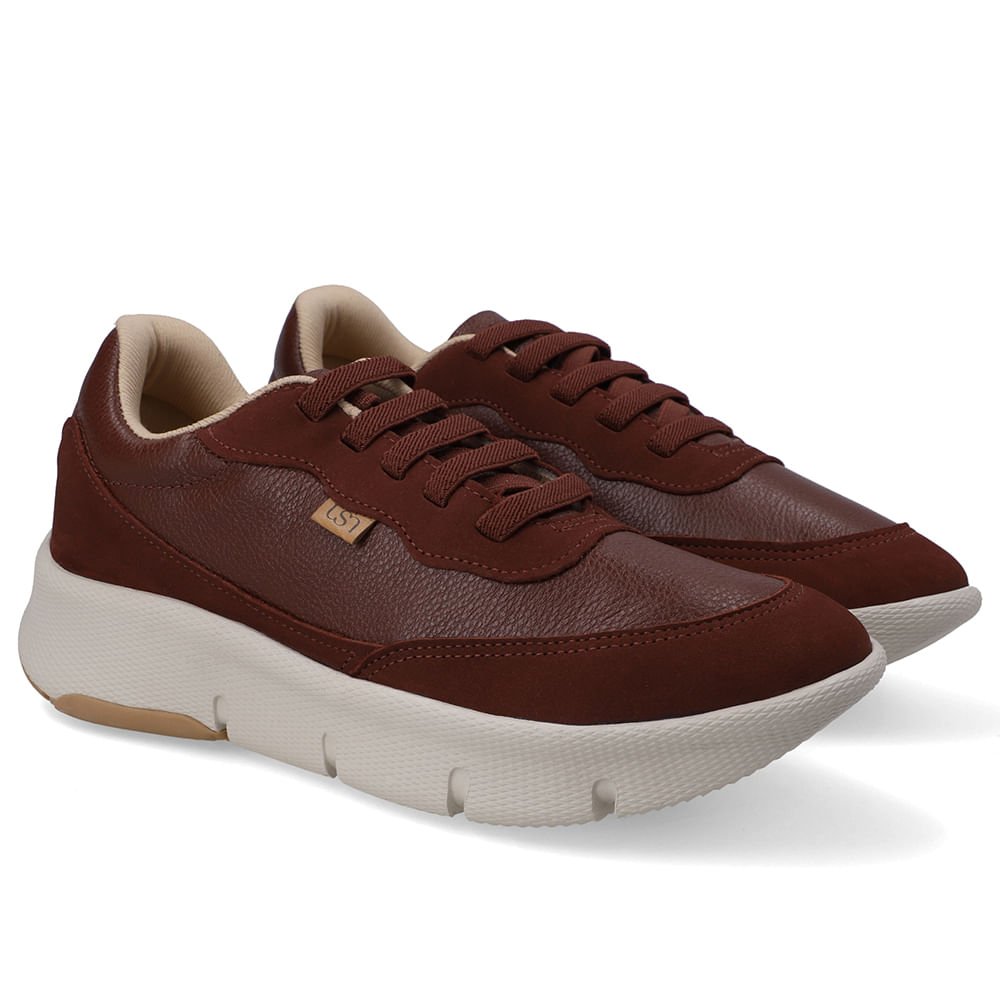 Tênis Casual Vermelho Couro Vinho 2