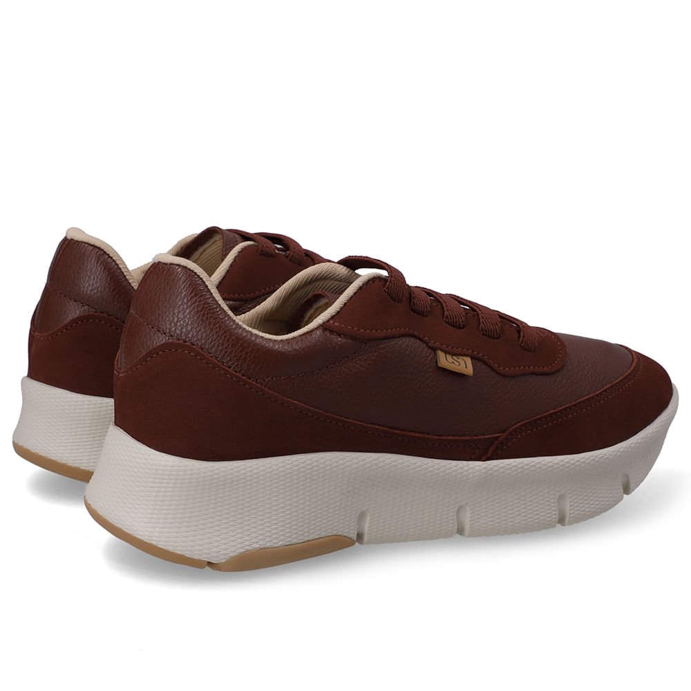 Tênis Casual Vermelho Couro Vinho 3