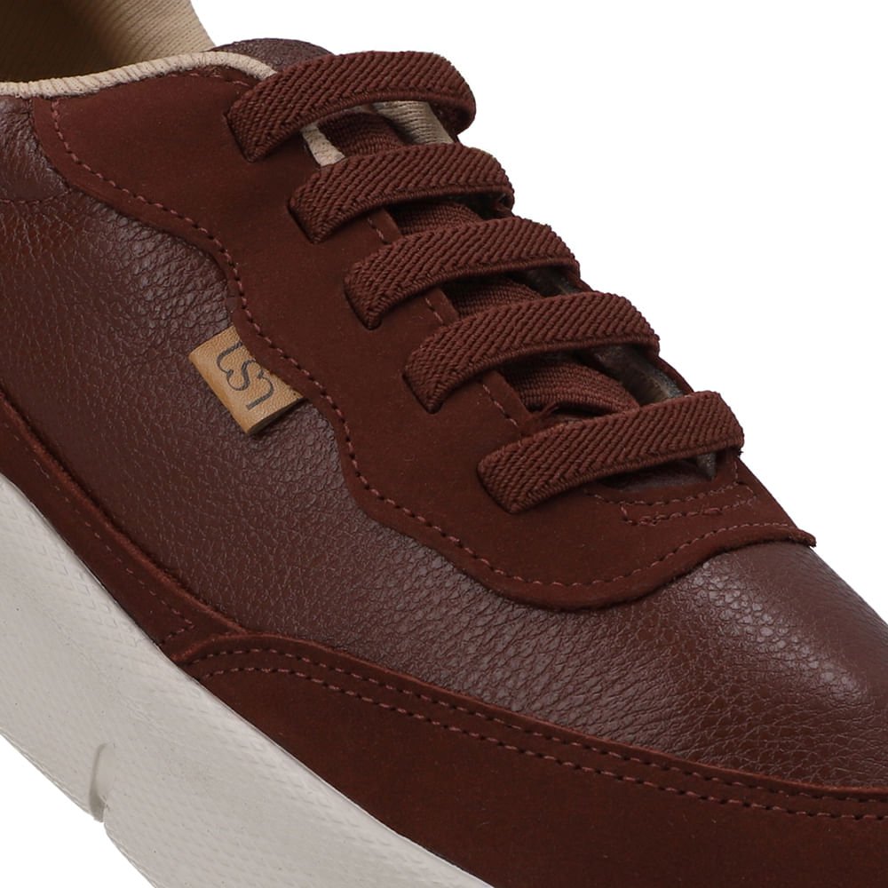 Tênis Casual Vermelho Couro Vinho 4