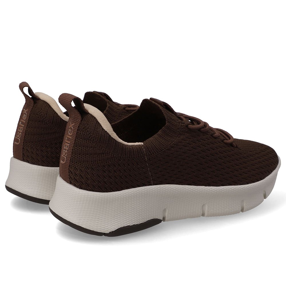 Tênis Tricot Marrom Cadarço Elástico Marrom 3