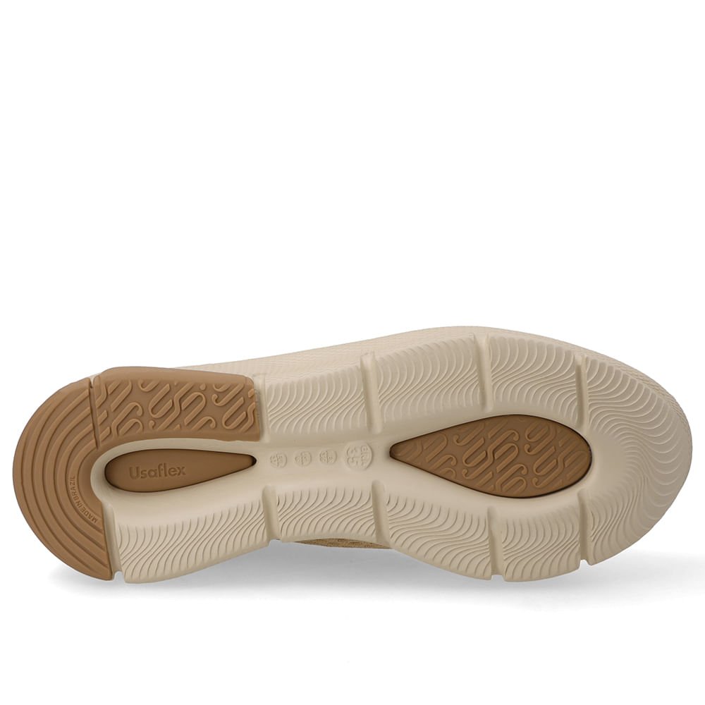 Tênis Tricot Bege Cadarço Elástico Bege 5