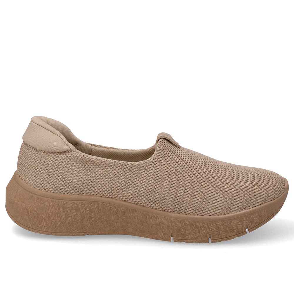Tênis Tecido Bege Slip On