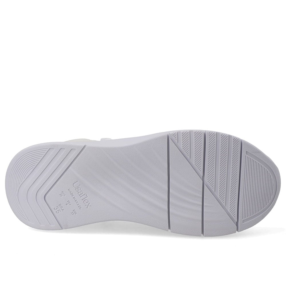Tênis Couro Branco Zíper Lateral Cadarço Elástico Branco 5