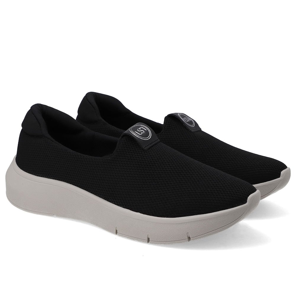 Tênis Tecido Preto Slip On Preto 2