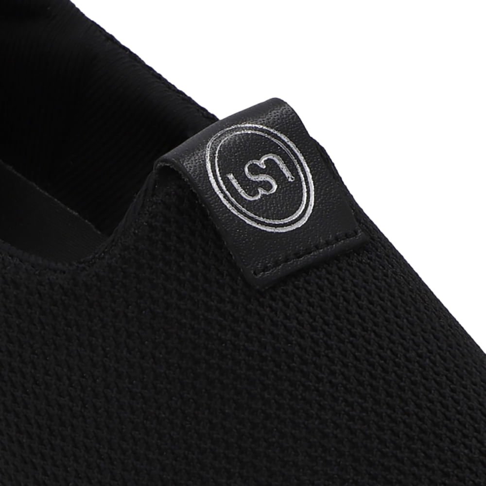 Tênis Tecido Preto Slip On Preto 4