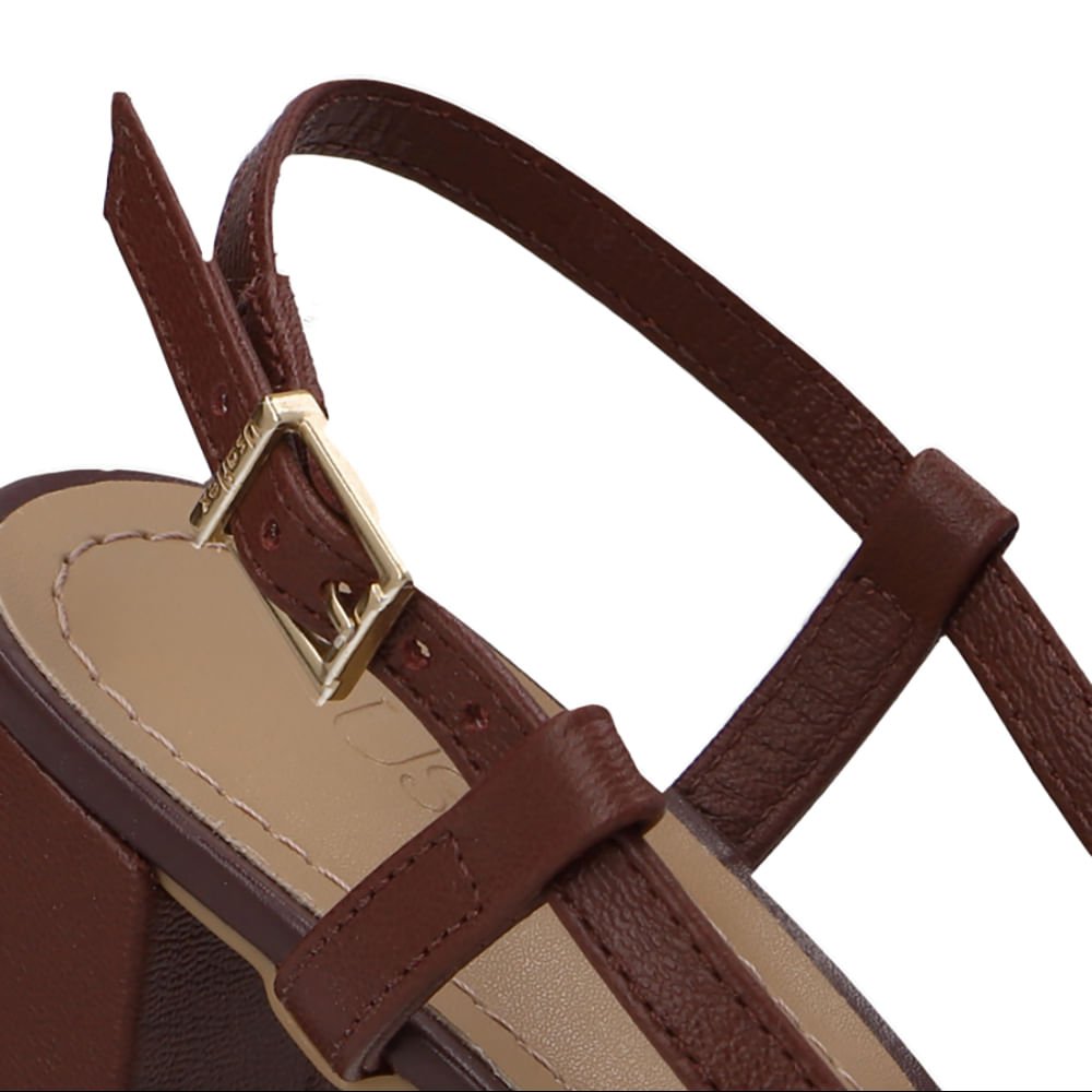 Slingback Couro Vermelho Bico Redondo Verniz Vermelho 4