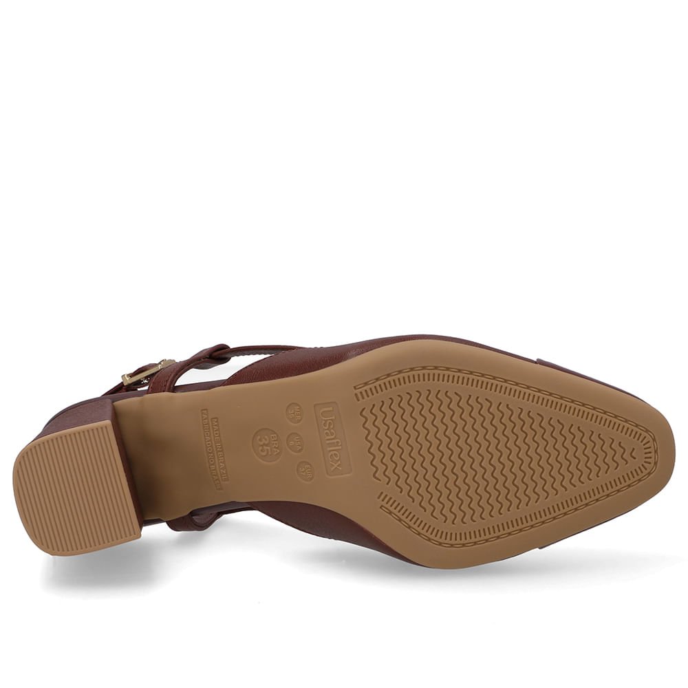 Slingback Couro Vermelho Bico Redondo Verniz Vermelho 5