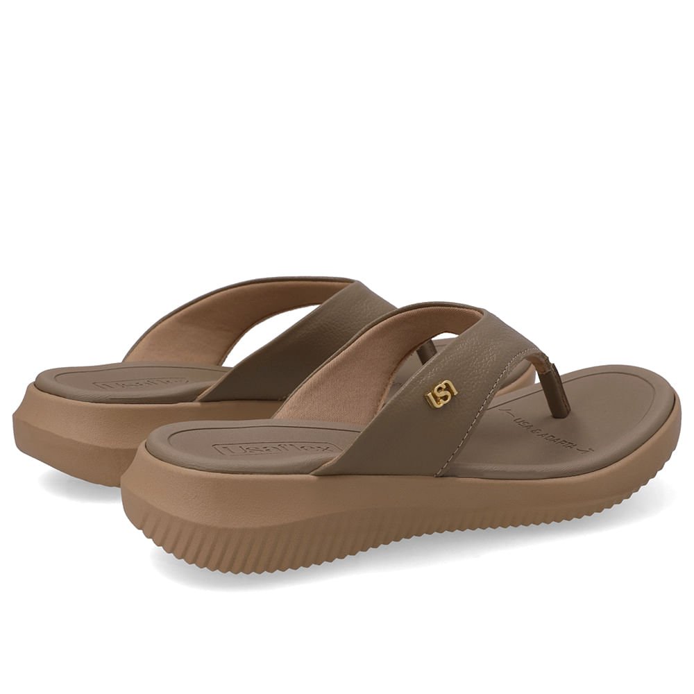 Chinelo Bico Redondo Couro Marrom Marrom 3