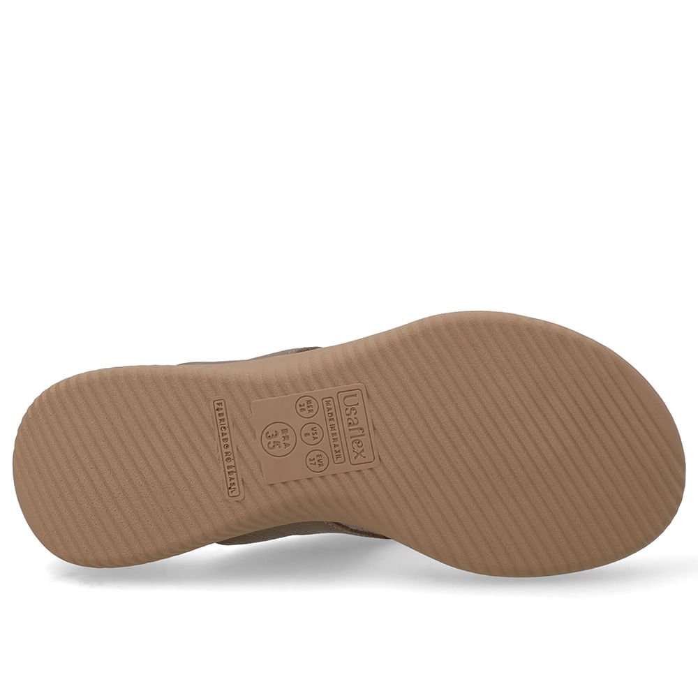 Chinelo Bico Redondo Couro Marrom Marrom 5