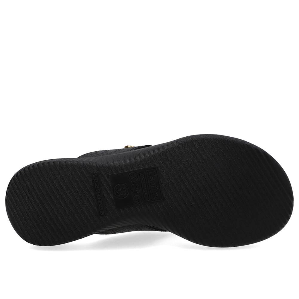 Chinelo Bico Redondo Couro Preto Preto 5
