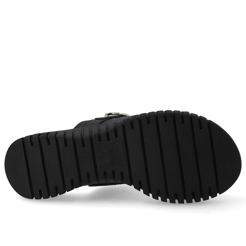 Tamanco Plataforma Couro Preto Fivela Preto 5
