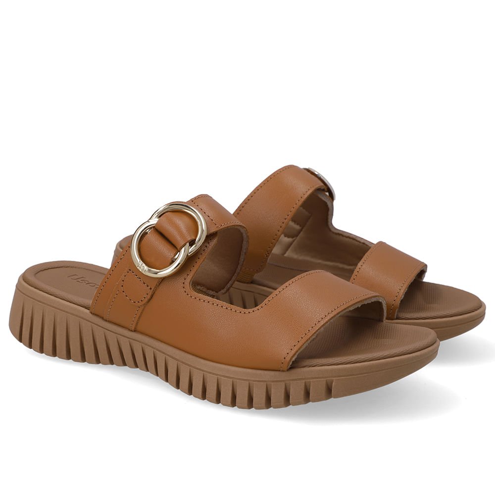 Tamanco Plataforma Couro Marrom Fivela Marrom 2