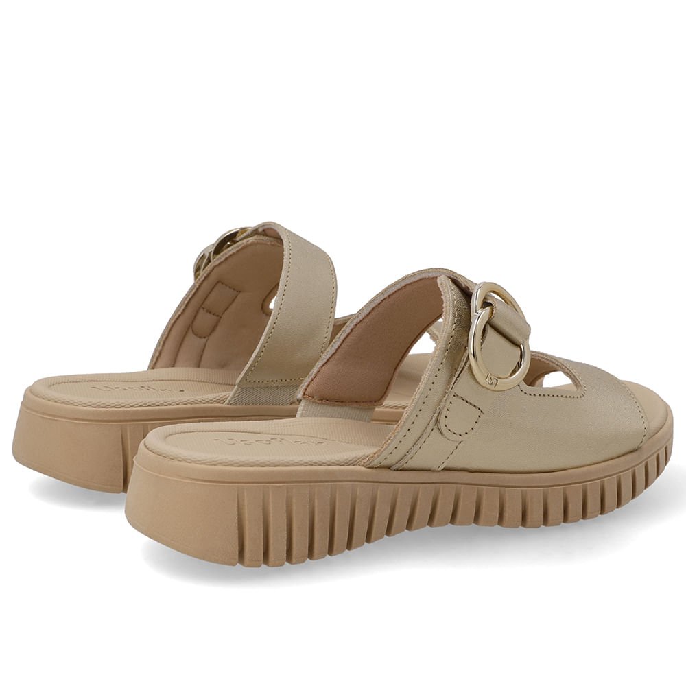 Tamanco Plataforma Couro Dourado Fivela Dourado 3