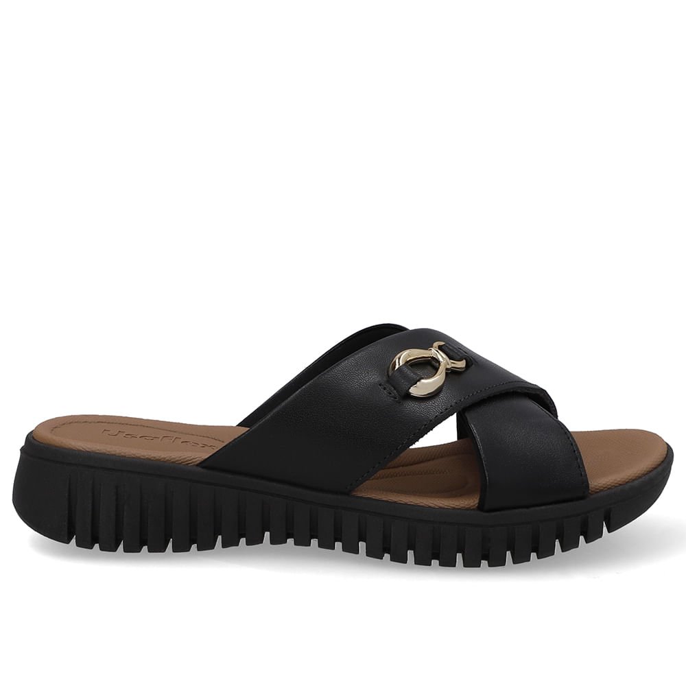 Tamanco Plataforma Couro Preto Top