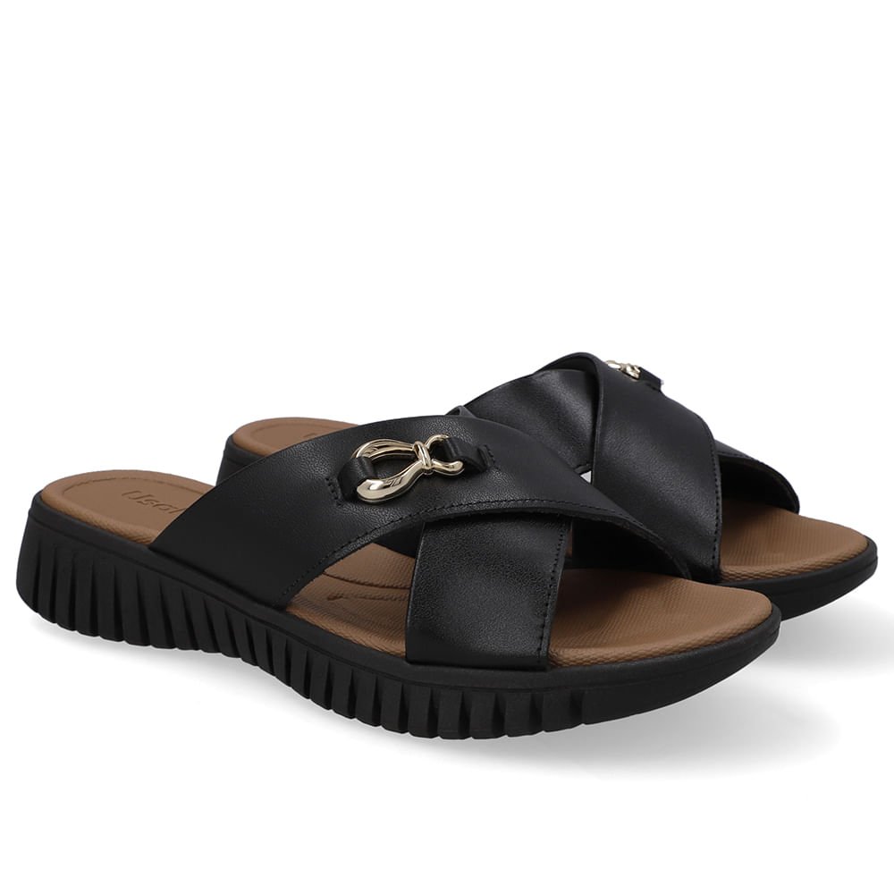 Tamanco Plataforma Couro Preto Top Preto 2