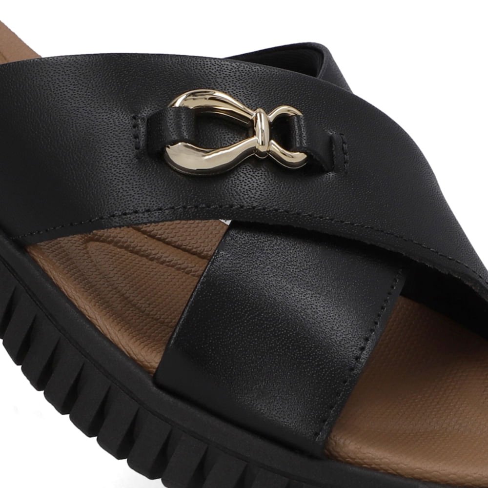Tamanco Plataforma Couro Preto Top Preto 4