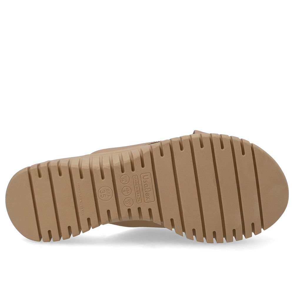 Tamanco Plataforma Couro Bege Top Bege 5