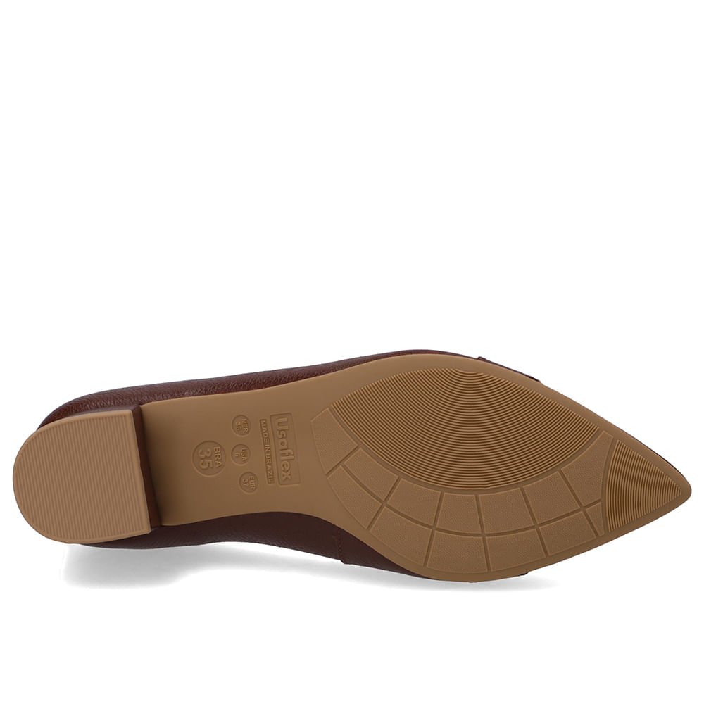 Scarpin Couro Vermelho Salto Bloco Bico Fino Vinho 5