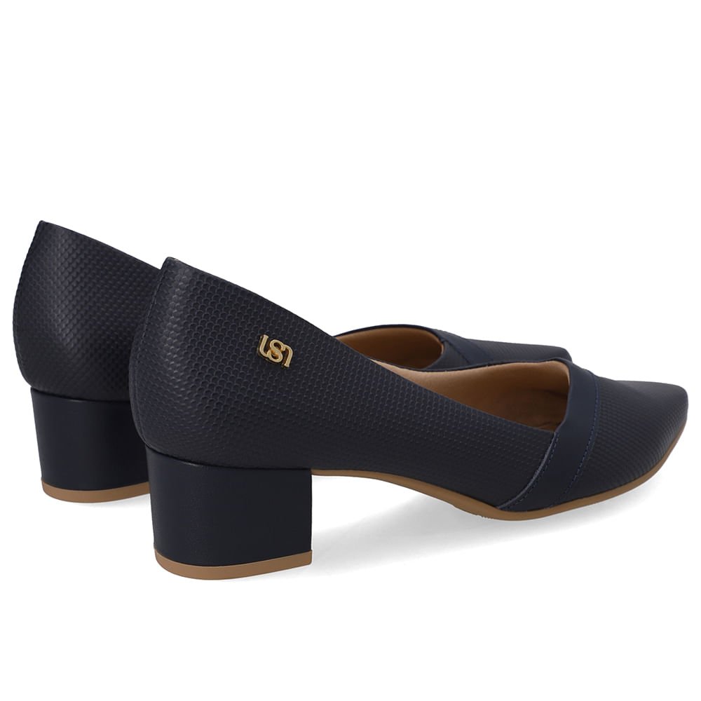 Scarpin Couro Azul Bico Fino Azul 3