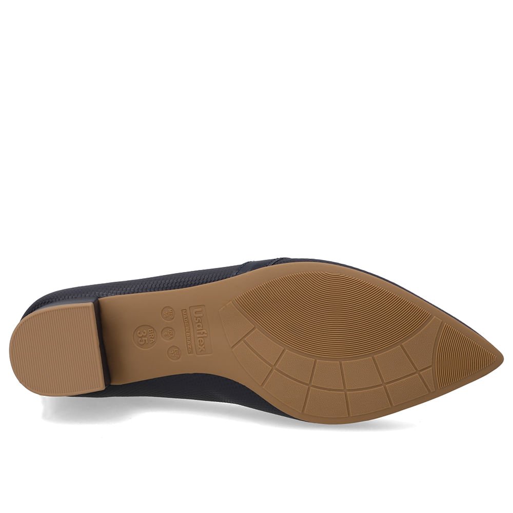 Scarpin Couro Azul Bico Fino Azul 5