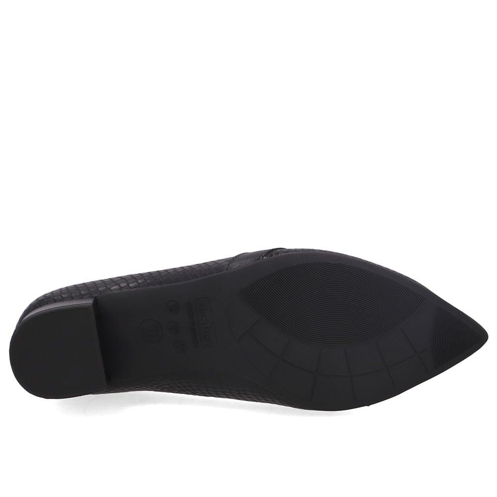 Scarpin Couro Preto Bico Fino Preto 5