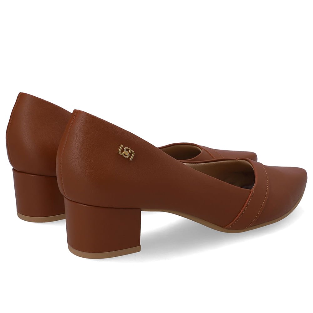 Scarpin Couro Marrom Bico Fino Marrom 3