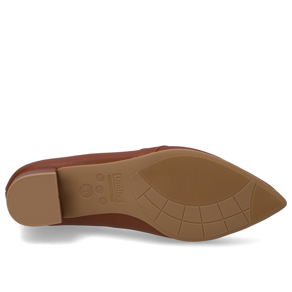 Scarpin Couro Marrom Bico Fino Marrom 5