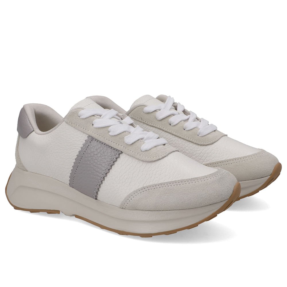 Tênis Couro Branco Gelo Casual Branco 2
