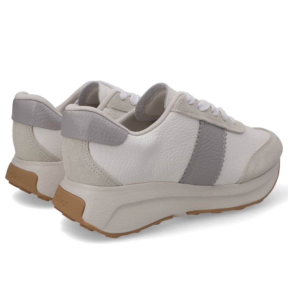 Tênis Couro Branco Gelo Casual Branco 3