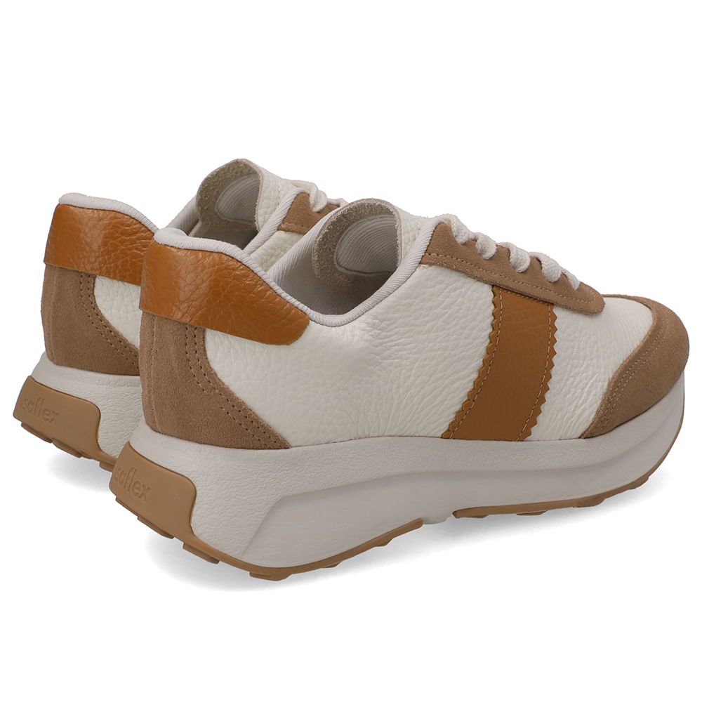 Tênis Couro Branco Marfim Casual Marfim 3