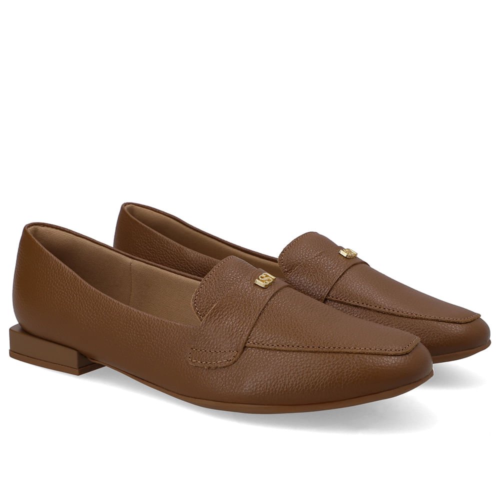 Loafer Marrom Couro Salto Bloco Marrom 2