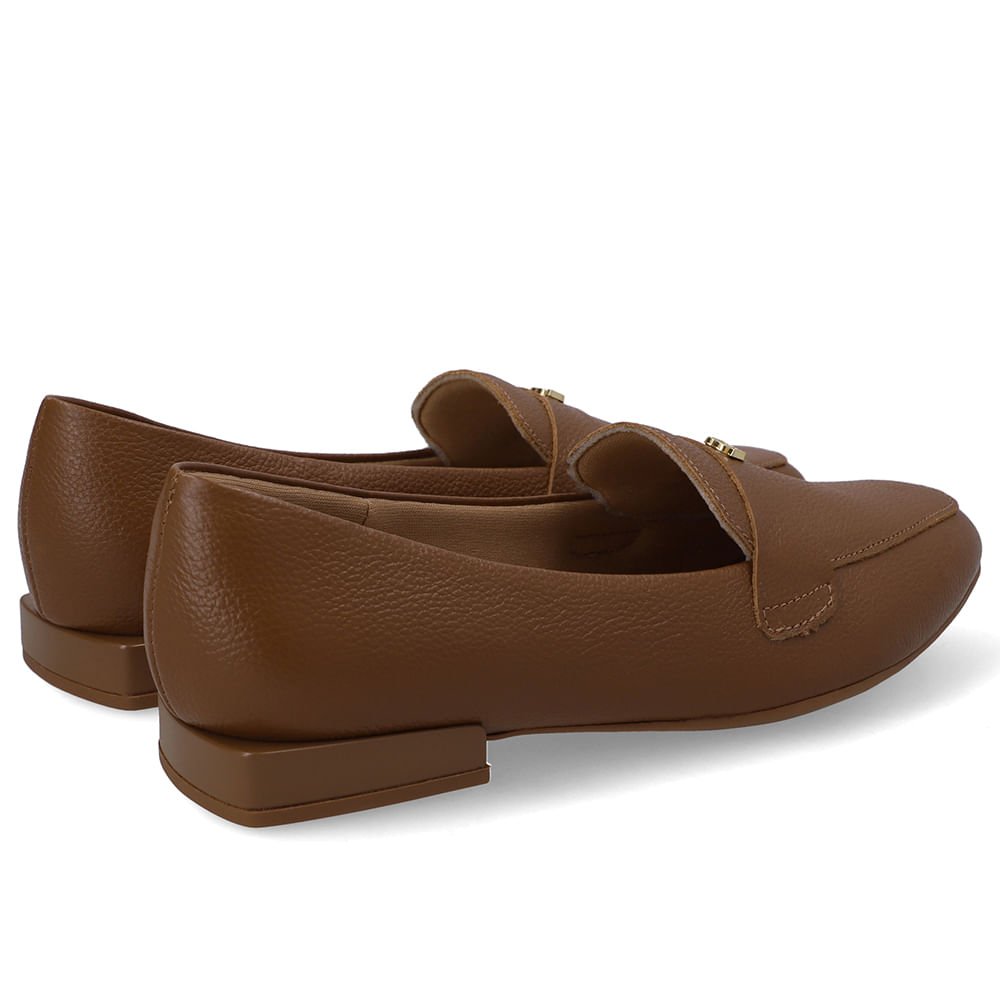 Loafer Marrom Couro Salto Bloco Marrom 3