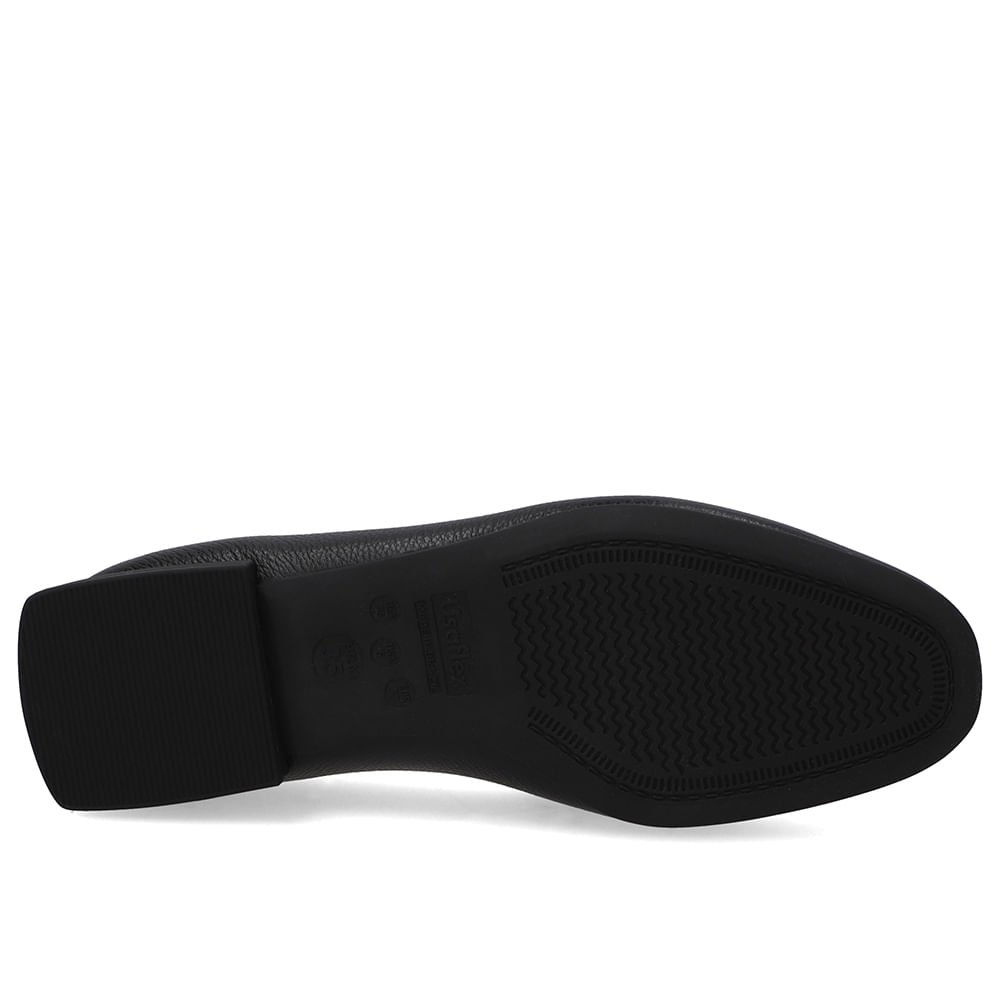 Loafer Preto Couro Salto Bloco Preto 5